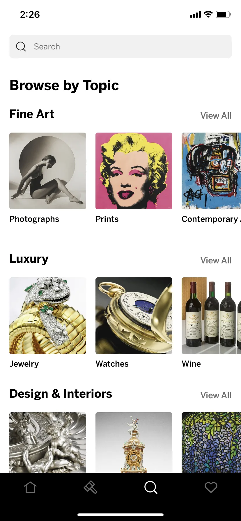 Browse by Topic: fine art, luxury, design and interiors