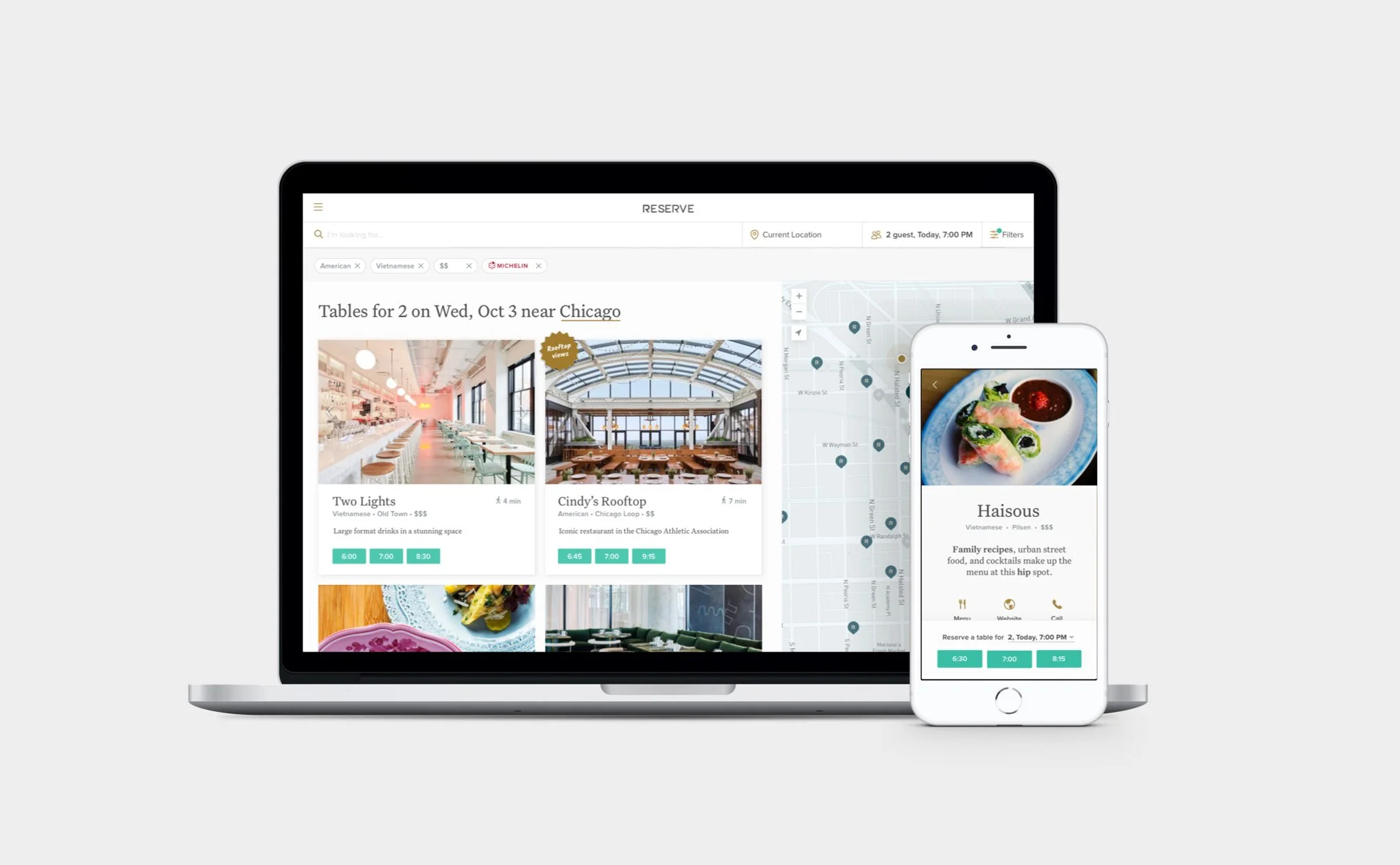 The redesigned Reserve app and website